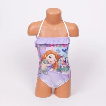 Image 1 of Детски цял бански в лилаво с апликация