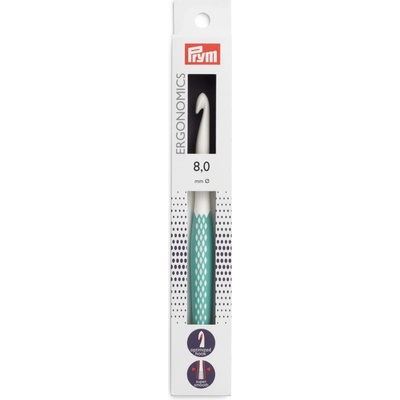 PRYM Háček na háčkování ergonomický plastový PRYM ERGO, velikost 8mm, délka 17cm