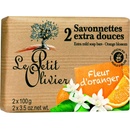 Le Petit Olivier extra jemné mydlo Pomarančový kvet 2 x 100 g