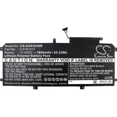 Cameron Sino Батерия за лаптоп C31N1411, Asus ZenBook UX305C, UX305CA, UX305F, UX305FA, 11.4V, 3800 mAh CAMERON SINO (17079)