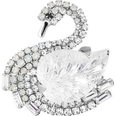 Preciosa Brošňa s českým krištáľom Labuť Glam Swan Glamour 2480 00