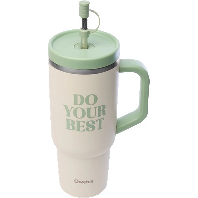 Qwetch Travel cup isotherme inox - Level up - 900ml - Sand