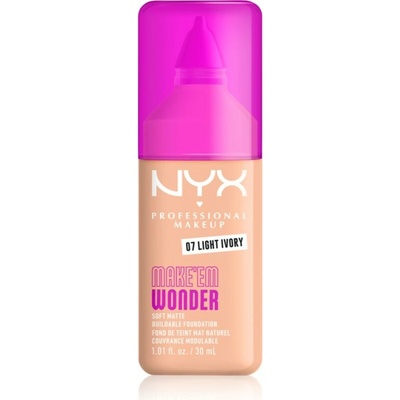 NYX Professional Makeup Make ‘Em Wonder ľahký zmatňujúci make-up 07 Light Ivory 30 ml