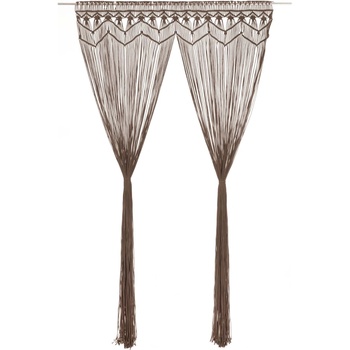 Image 1 of vidaXL Завеса макраме, таупе, 140x240 см, памук (323982)