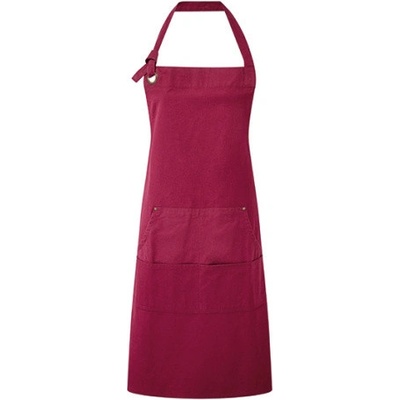 Premier Workwear Pracovná zástera za krk s vreckami PR137 Burgundy Pantone 216 72 x 86 cm