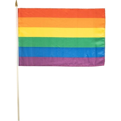 Vlajka na tyčce DUHOVÁ LGBT 30 x 45 cm