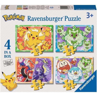 RAVENSBURGER Pokémoni 4v1 12 16 20 24 dielov