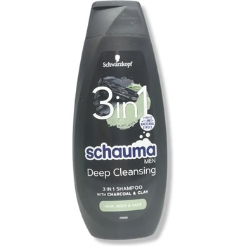 Schauma шампоан мъжки, Charcoal+Clay, 400мл