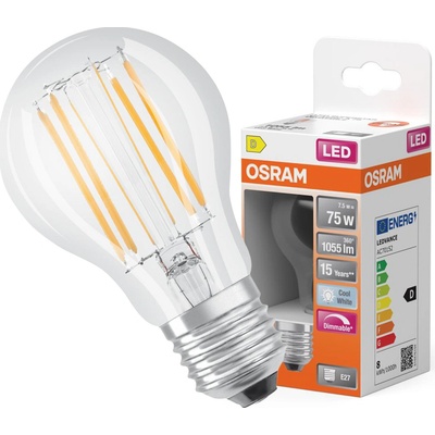 Osram LED žiarovka E27 A60 7,5W 75W 1055lm 4000K Neutrálne 300° Stmievateľné vlákno SUPER STAR