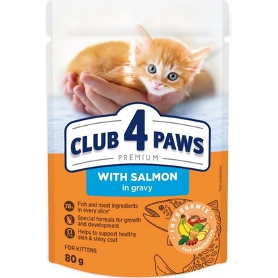 Club 4 Paws Premium Kitten losos v omáčke 80 g