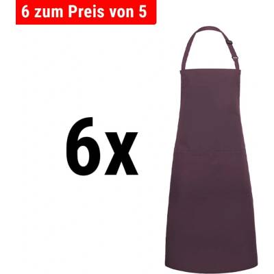 G.Gastro 6 ks Karlowsky Zástěra s laclem a kapsou Basic fialová D9785881