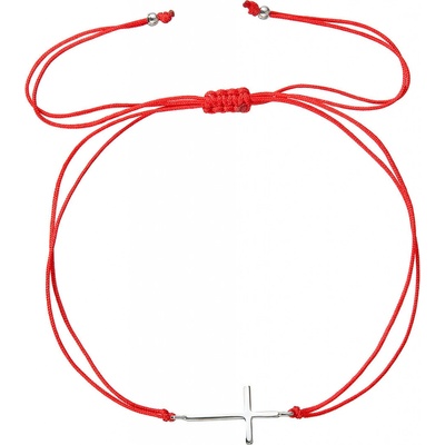 Pavona Kabbalah náramek se stříbrným křížkem 13045.3 red