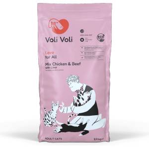 Voli Voli Суха храна за котки Voli Voli с пилешко, говеждо и дроб 2.4 кг