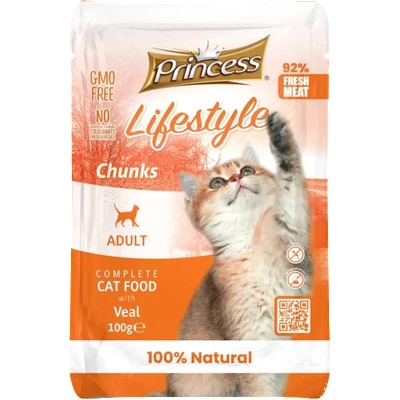 Petnutrition Пауч за котки - хапки с телешко, 100 гр