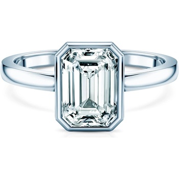 SAVICKI Годежен пръстен Pure: бяло злато, лабораторен диамант с шлифовка "смарагд