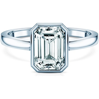 SAVICKI Годежен пръстен Pure: бяло злато, лабораторен диамант с шлифовка "смарагд