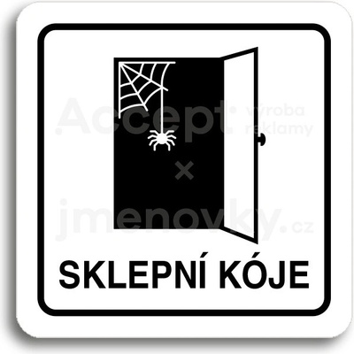 ACCEPT Piktogram sklepní kóje - bílá tabulka - černý tisk