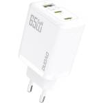Dudao A29 мрежово зарядно устройство с USB+2 Type-C изхода, 65 W, PD бързо зареждане, БЯЛО (GP-193726)