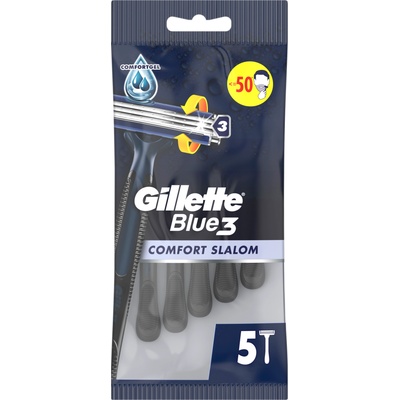 Gillette Blue 3 Мъжка самобръсначка Comfort Slalom, 5 броя