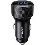 ESSAGER Зарядно за кола с дигитален дисплей PD3.0 + QC3.0 45W (ECCPQ-RY01-P)