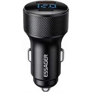 ESSAGER Зарядно за кола с дигитален дисплей PD3.0 + QC3.0 45W (ECCPQ-RY01-P)