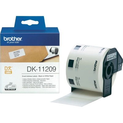 Brother DK-11209 Small Address Paper Labels, 29mmx62mm, 800 labels per roll, (Black on White)