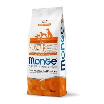 Monge Natural Superpremium All Breeds Adult kachna a rýže a brambory 12 kg