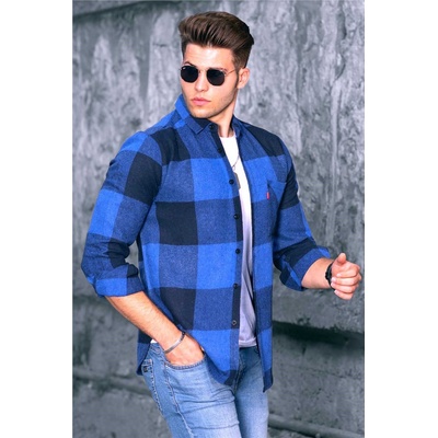 Madmext Мъжка риза 4904 - Синя 289715 (289715_Червен)