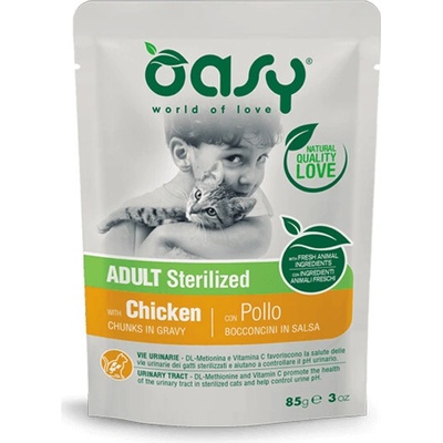 Oasy Cat Chunks in Gravy Sterilized Kuracie mäso 85 g
