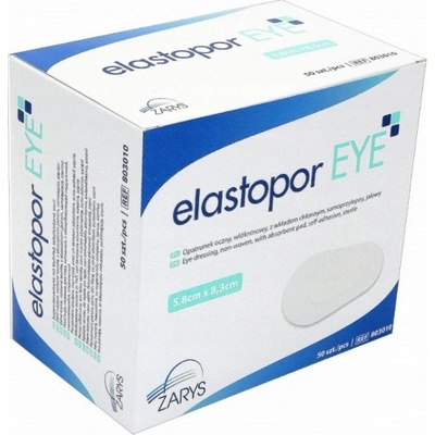 elastopor EYE oční krytí samolepící bílé 6,5 cm x 9,5 cm 50 ks