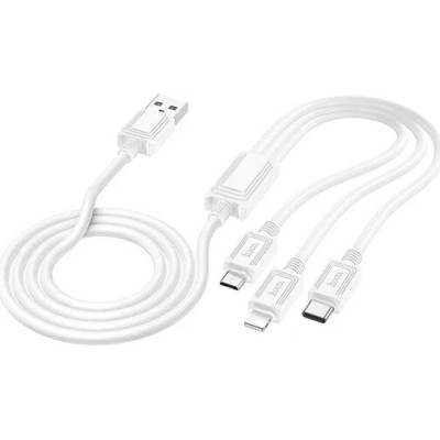 Hoco X74 3 v 1 USB – Type-C/Lightning/microUSB 100cm bílý