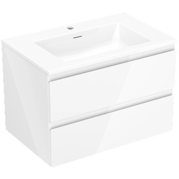 Mexen Orio шкаф за баня 70 см с мивка Otis, 2 чекмеджета, бял гланц (91A10-07047-2-BFF00-W18M00)