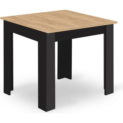 Textilomanie Jedálenský stôl MADO čierny s doskou v dekore dub artisan 80 x 80 cm