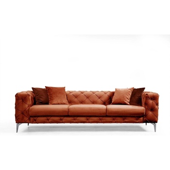 Hanah Home Оранжев кадифен диван 237 см Como - Artie (569HLN1132)