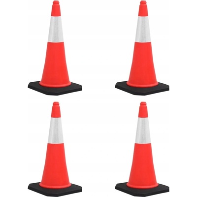 zahrada-XL Reflexní dopravní kužely s těžkými základnami 4 ks 75 cm