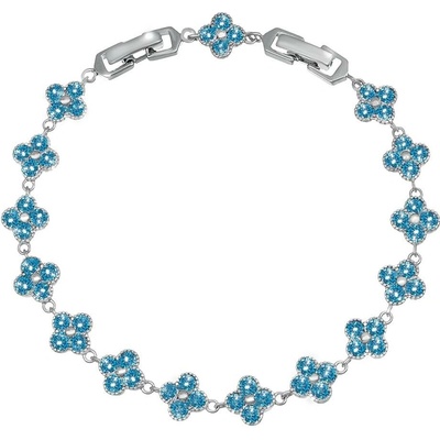 CRYSTalp Krásný náramek s modrými kytičkami 22289.AQU.R