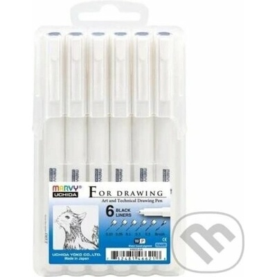 Pentel Technický popisovač 4600-6A 6KS ČERNÝ B/0,5/0,3/0,1/0,05/0,03
