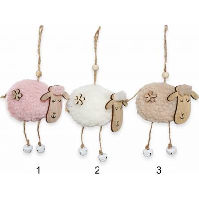 Beránek závěs textil 12cm mix 521559