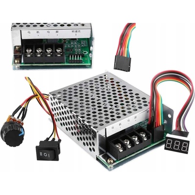 REGULÁTOR PWM PRO DC MOTORY 10-50V 40A 12V 24V ZMĚNA SMĚRU OTÁČENÍ DISPLEJ
