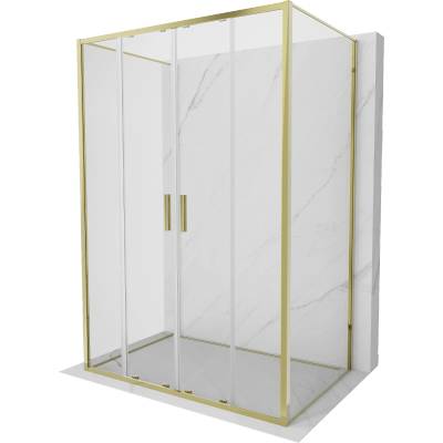 Mexen Exo-3S душ кабина 3-стенна плъзгаща се 150 x 95 см, прозрачна, златиста (8152-150-095-50-00-3S)