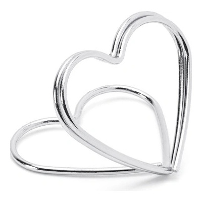 Stojánky na jmenovku srdíčko STŘÍBRNÉ, 2,5 cm, 10 ks – Zboží Dáma