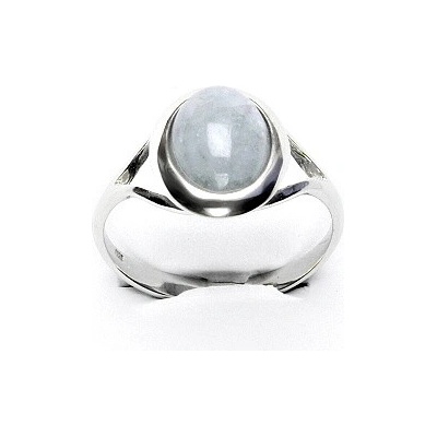 Čištín Stříbrný prsten přírodní akvamarin B T 1453