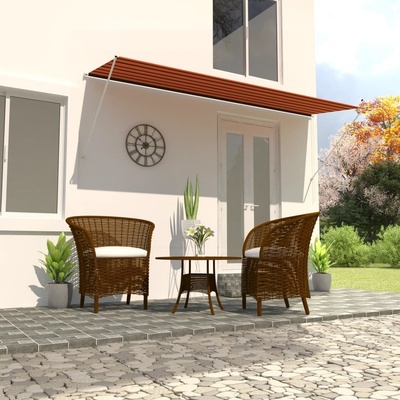 vidaXL Zatahovací markýza 400 x 150 cm oranžovo-hnědá