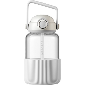 Buydeem DG710 Pop-Up Straw Glass Bottle, Oats White (DG710-OW)