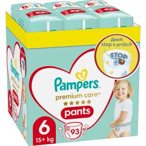 Pampers Гащички Pampers Premium Care Pants 6 (15+ кг. ) - 93 броя