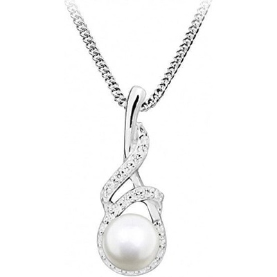 Silver Cat Nežný náhrdelník s perlou a zirkónmi SC413
