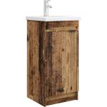 vidaXL Баня с мивка Старо дърво 42 x 40 x 84, 5 см Инженерна дървесина (890092)