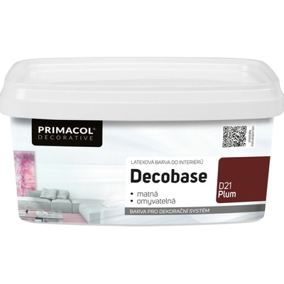 Primacol Decorative Decobase umývateľná maliarska farba, D21 Plum, 1 l