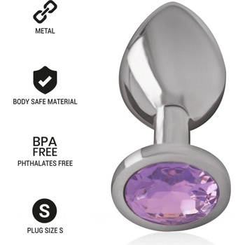 Intense Метален анален разширител с виолетово бижу intense размер s