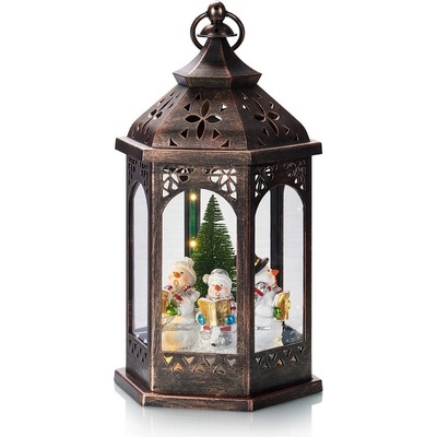 Markslöjd 704973 LED Vianočná dekorácia ROLF LED 3xAA hnedá lucerna ML0882
